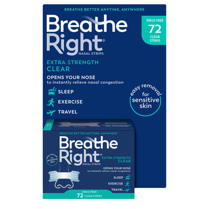 Breathe Right Extra Strength Nasal Strips, 72 Strips