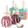 Home Delivery Milk and White Chocolate Covered Caramel Apples Pair - 2 Count Gift Boxes 