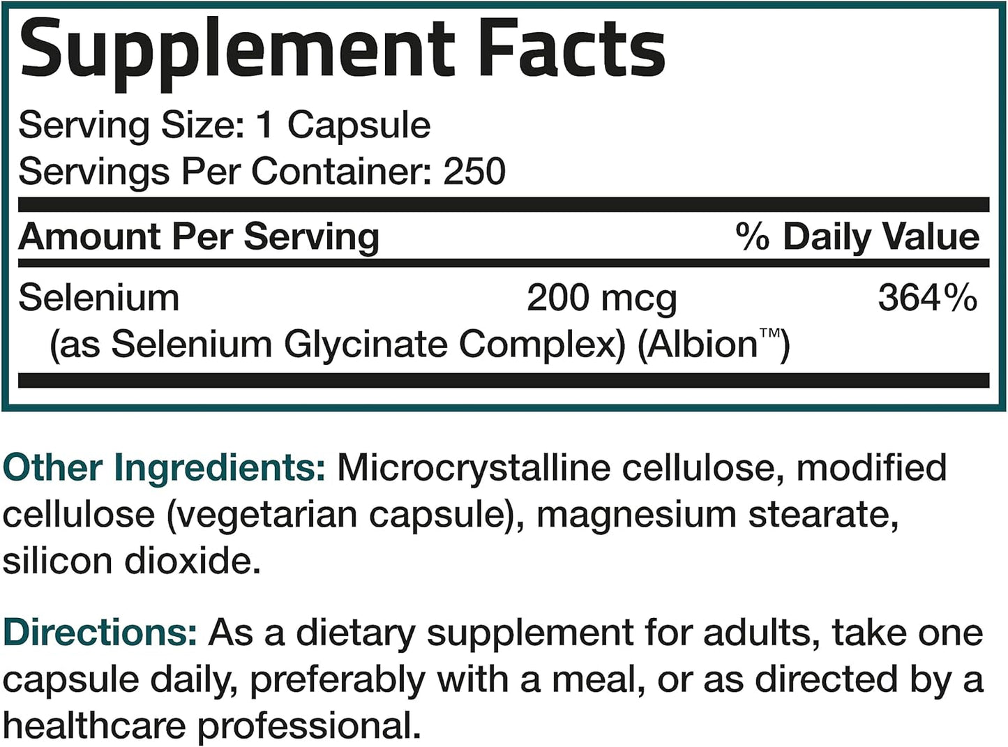 Bronson Selenium 200 Mcg – Yeast Free Chelated Amino Acid Complex - Essential Trace Mineral with Superior Absorption, 250 Vegetarian Capsules