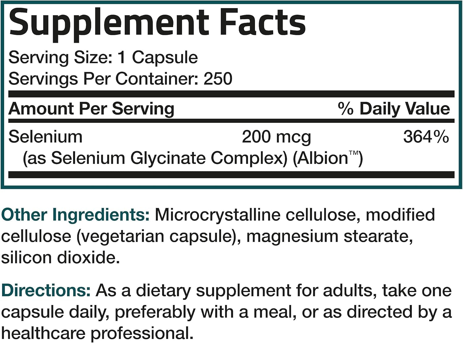 Bronson Selenium 200 Mcg – Yeast Free Chelated Amino Acid Complex - Essential Trace Mineral with Superior Absorption, 250 Vegetarian Capsules