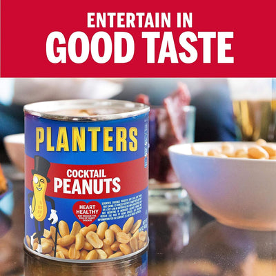 PLANTERS Salted Cocktail Peanuts, 16 Oz. Resealable Jar - Cholesterol Free Heart Healthy Snack - a Good Source of Essential Nutrients - Premium Quality Peanuts - Kosher