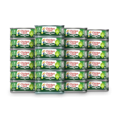 Chicken of the Sea Wild Caught Chunk Light Tuna, 25% Less sodium 5 Oz Case of 24
