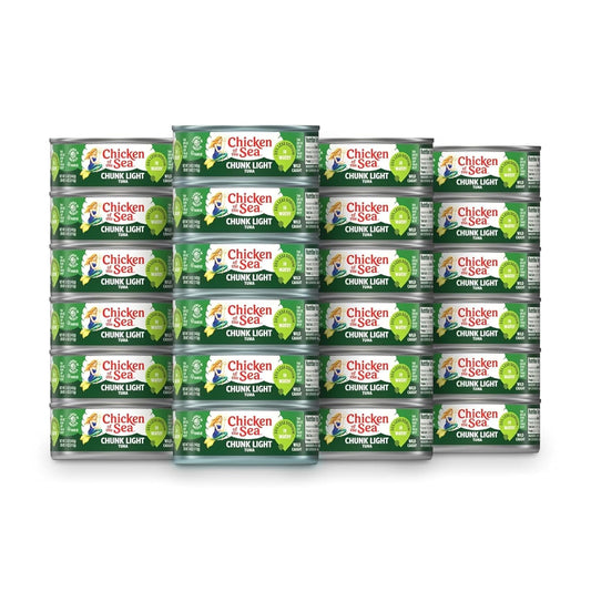 Chicken of the Sea Wild Caught Chunk Light Tuna, 25% Less sodium 5 Oz Case of 24