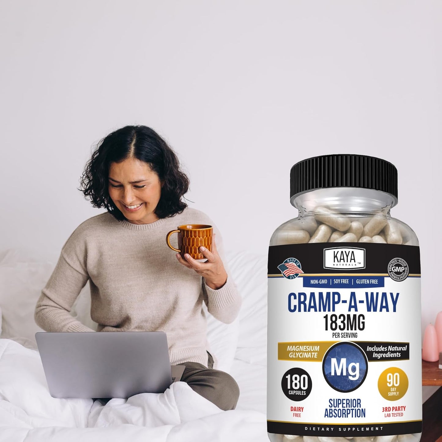 Naturals Cramp-A-Way Magnesium Glycinate 183Mg (180 Count (Pack of 1))