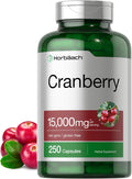 Cranberry Pills + Vitamin C | 15,000Mg | 250 Capsules | Non-Gmo and Gluten Free Supplement from Concentrate Extract