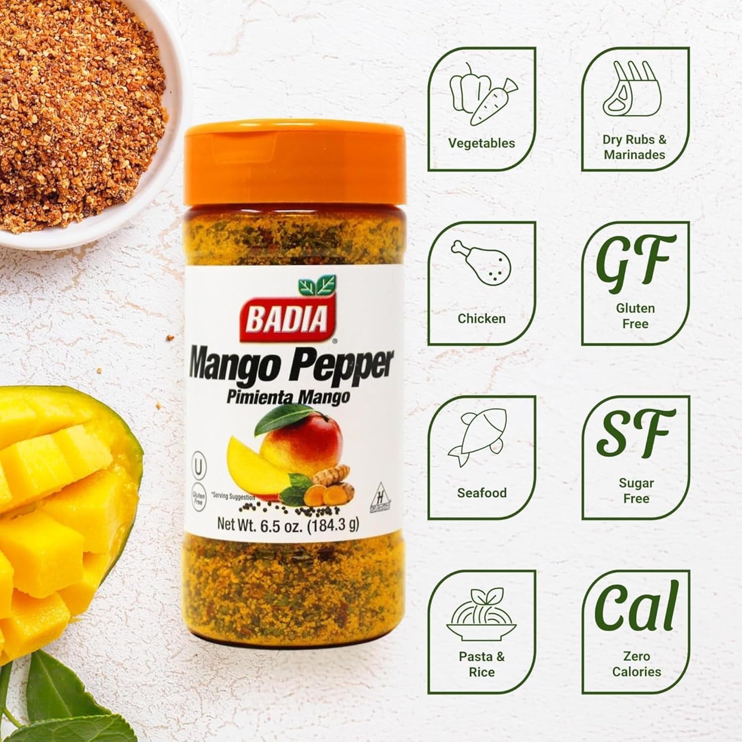 Badia Mango Pepper Seasoning, 6.5 Oz Case of 12