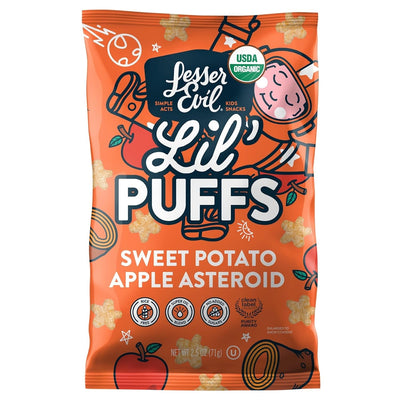Lesserevil Organic Sweet Potato Apple Lil' Puffs, 2.5 OZ