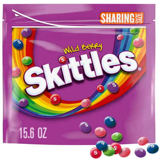 SKITTLES Wild Berry Chewy Candy, Sharing Size, 15.6 Oz Bag Case of 12