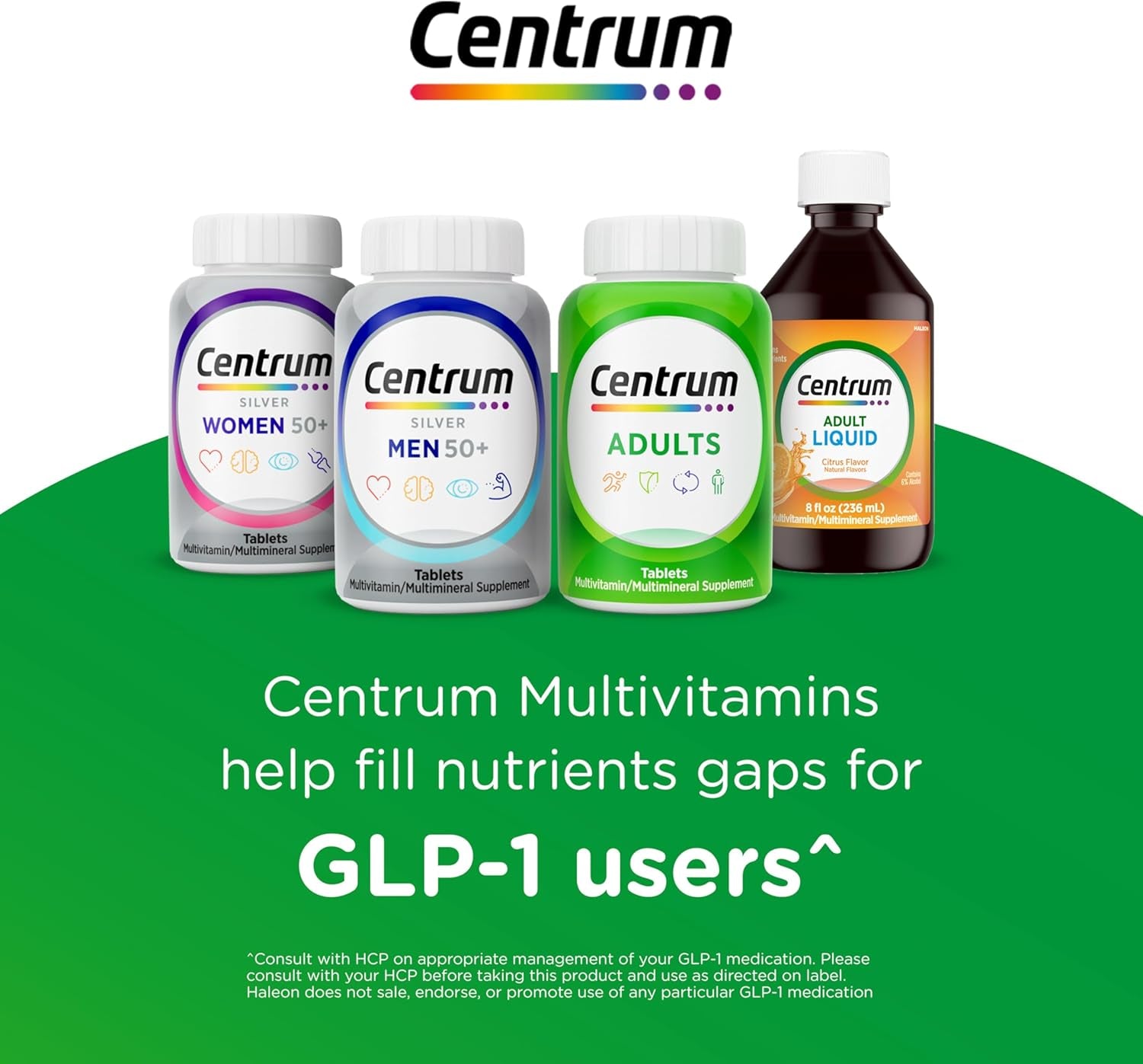 Centrum Multivitamin for Women, Multimineral Supplement with Iron, Vitamin D3, B Vitamins and Antioxidant Vitamins C and E, Gluten Free, Non-Gmo Ingredients - 250 Count