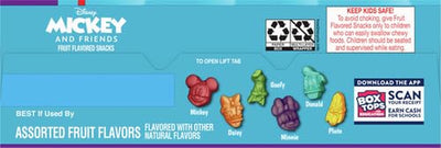 Mickey & Friends Fruit Flavored Snacks, Treat Pouches, Value Pack, 22 Ct