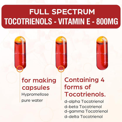 Kroppssund Tocotrienol Supplement Full Spectrum, Tocotrienol Vitamin E-Tocotrienols 800Mg - 120 Liquid-Filled Capsules
