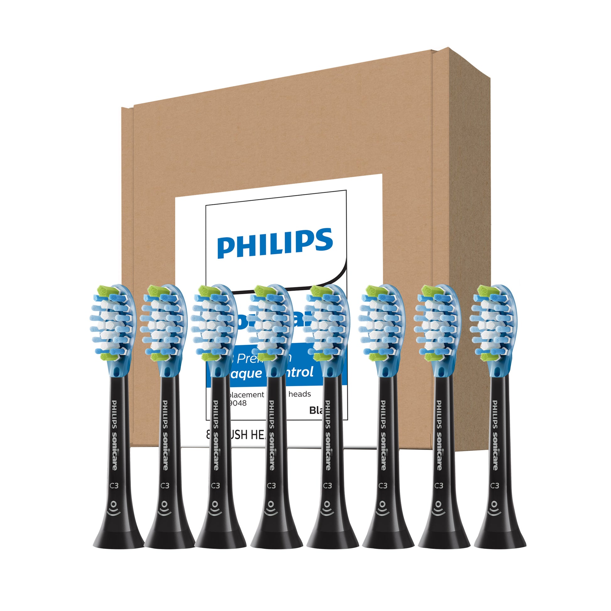 Philips Sonicare C3 Two-In-One  Electric Toothbrush Heads, Soft Bristle, Plaque Removal and Whitening, 8-Pack