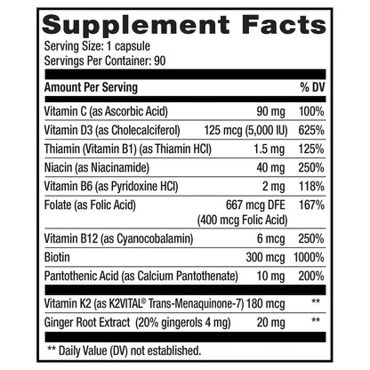 Weider Artery Health with Vitamin K2 plus D3, 90 Veggie Caps