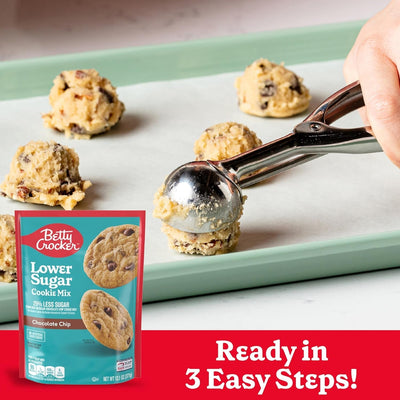 Betty Crocker Lower Sugar Cookie, Chocolate Chip Cookies, No Artificial Sweeteners, 13.1 Oz