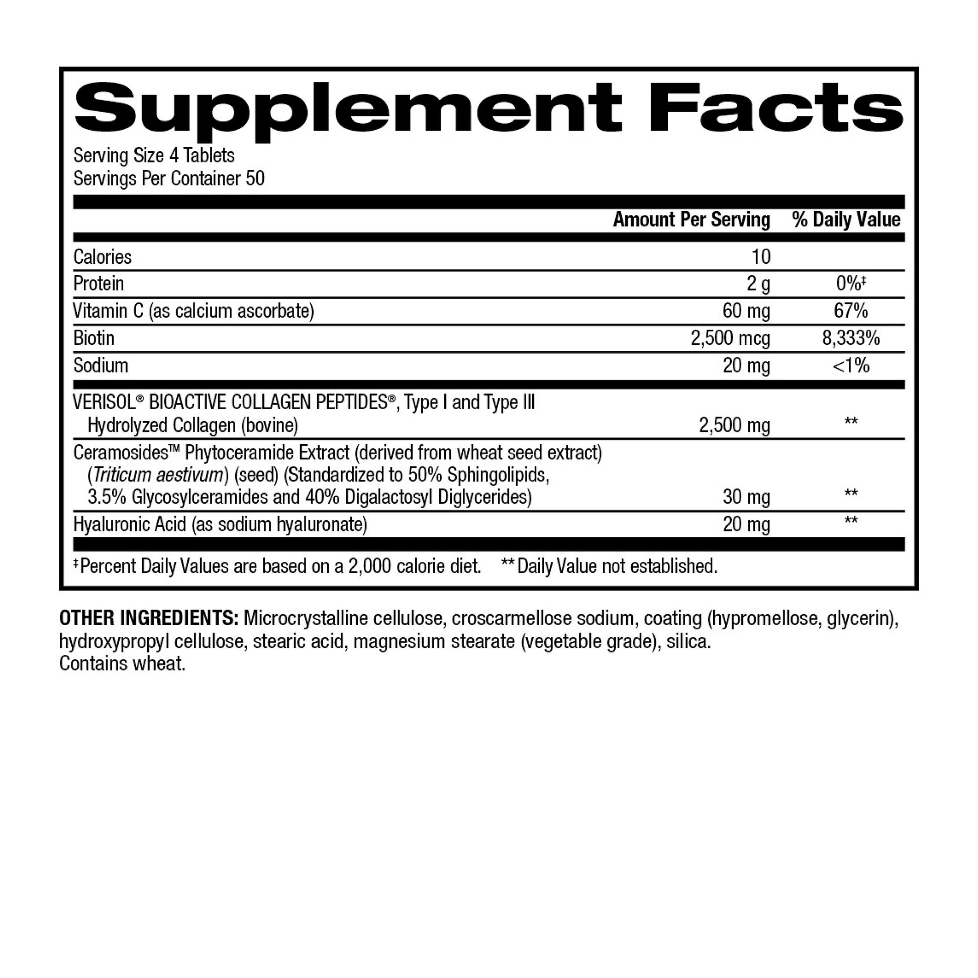 Trunature Verisol Collagen with Ceramides and Biotin, 200Ct