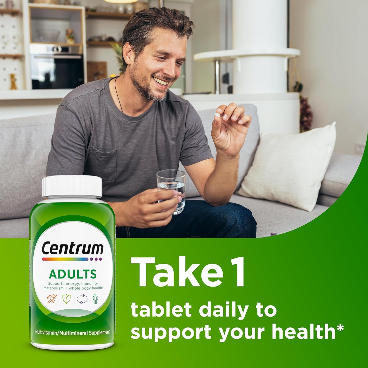 Centrum Adult Multivitamin/Multimineral Supplement with Antioxidants, Zinc, Vitamin D3 and B Vitamins, Gluten Free, Non-Gmo Ingredients - 200 Count