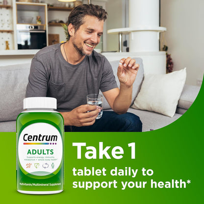 Centrum Adult Multivitamin/Multimineral Supplement with Antioxidants, Zinc, Vitamin D3 and B Vitamins, Gluten Free, Non-Gmo Ingredients - 200 Count