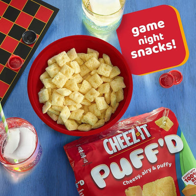 Cheez-It Puff'D Cheesy Baked Snacks, Puffed Snack Crackers, Kids Snacks, White Cheddar, 9.6Oz Bag (1 Bag)