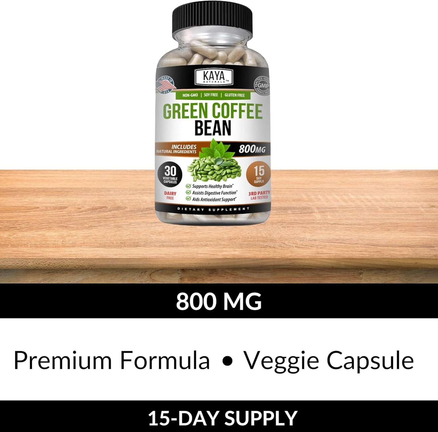 Naturals Green Coffee Bean Extract - Non-Gmo, Gluten-Free Supplement (30 Count (Pack of 1)