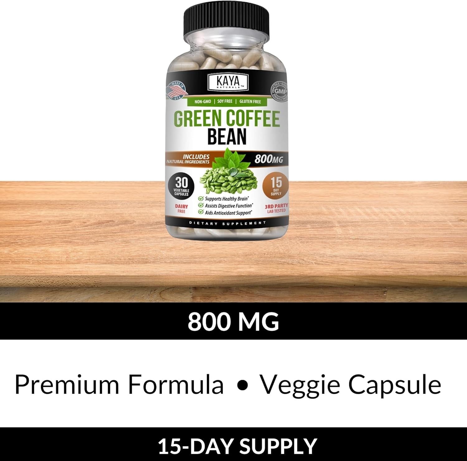Naturals Green Coffee Bean Extract - Non-Gmo, Gluten-Free Supplement (30 Count (Pack of 1)