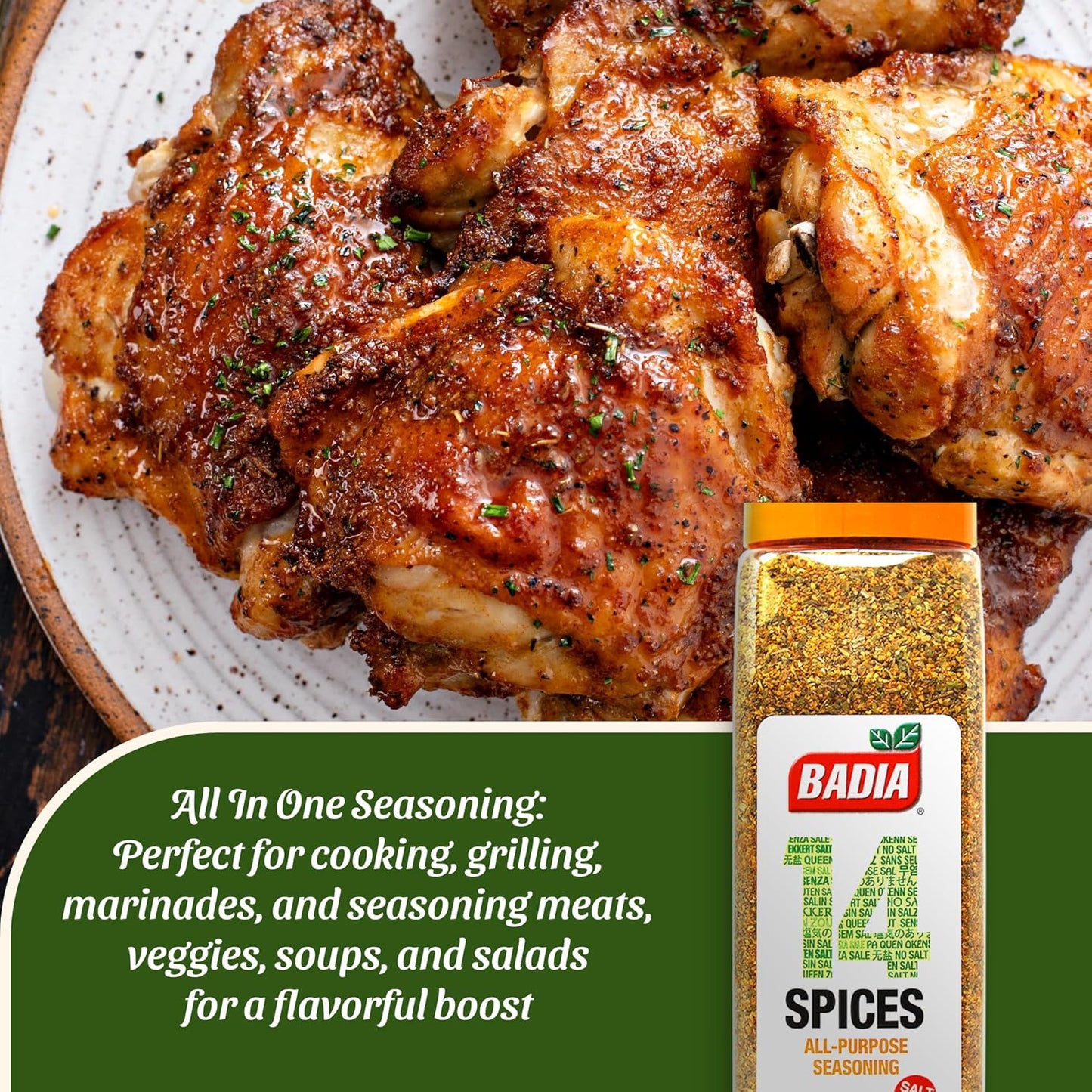 Badia 14 Spices Salt-Free All Purpose Seasoning, 20 Oz Case of 6