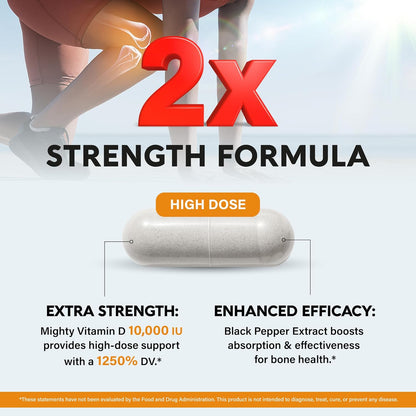 Vitamin D3 K2 - Vitamin D3 10000 Iu & K2 as MK-7 120 Mcg - Immune & Mood Support, for Bone & Teeth Health - with Magnesium, Zinc & Vitamin C & B12 - Highly Bioavailable - Made in USA, 120 Capsules