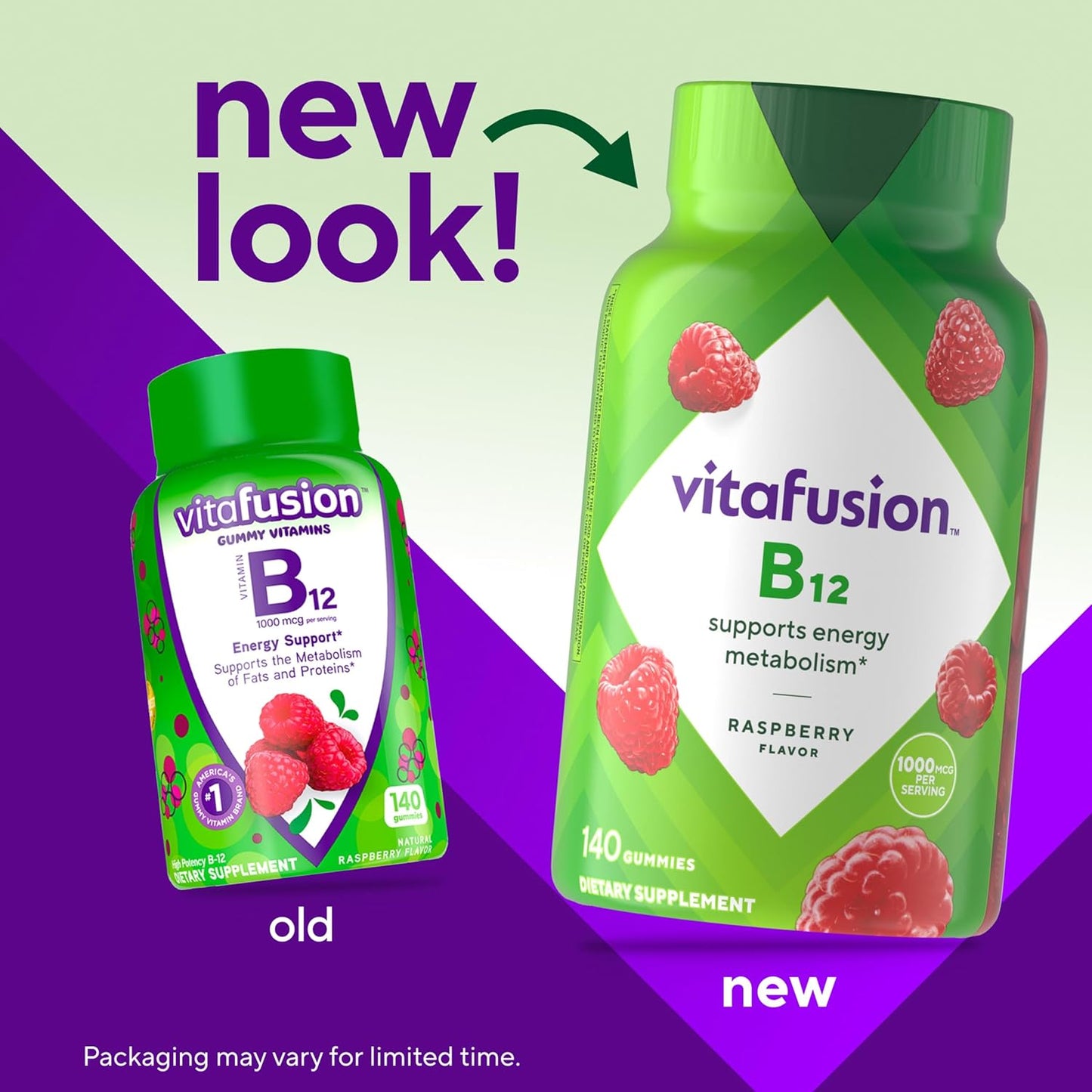 Vitafusion Vitamin B12 Gummy Vitamins for Energy Metabolism Support, Raspberry Flavored, America’S Number 1 Gummy Vitamin , 70 Day Supply, 140 Count