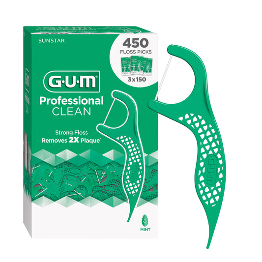 GUM Professional Clean Floss Picks, 150-Count, 3-Pack