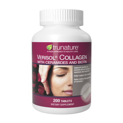 Trunature Verisol Collagen with Ceramides and Biotin, 200Ct
