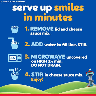 Kraft Macaroni & Cheese Paw Patrol Shapes Dinner (1.9 Oz Cups, 4 Count), Packaging May Vary