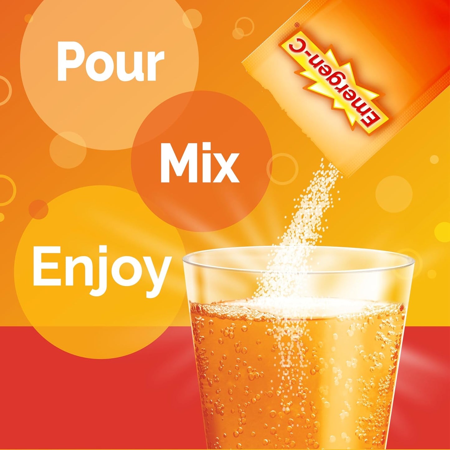 Emergen-C 1000Mg Vitamin C Powder for Daily Immune Support Caffeine Free Vitamin C Supplements with Zinc and Manganese, B Vitamins and Electrolytes, Super Orange Flavor - 90 Count/3 Month Supply