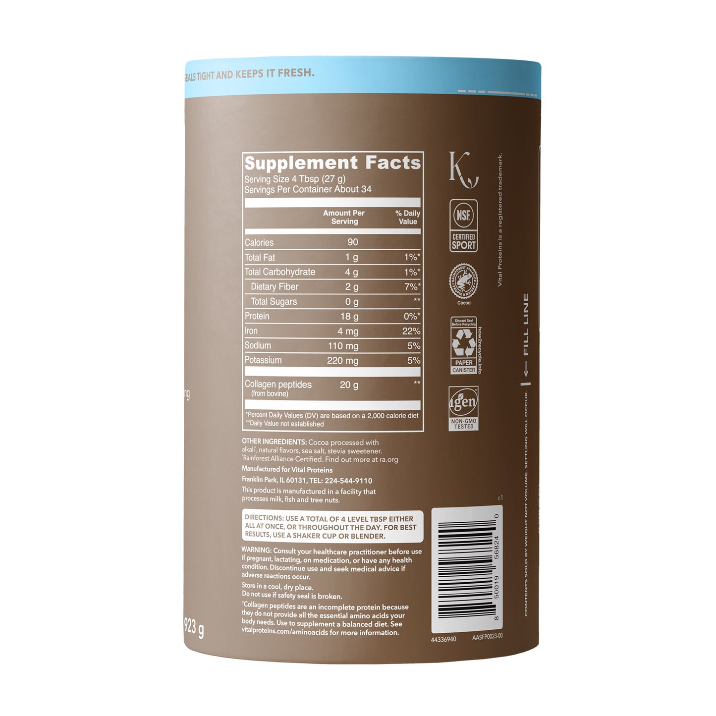 Vital Proteins Collagen Peptides, Chocolate, 2 Lbs