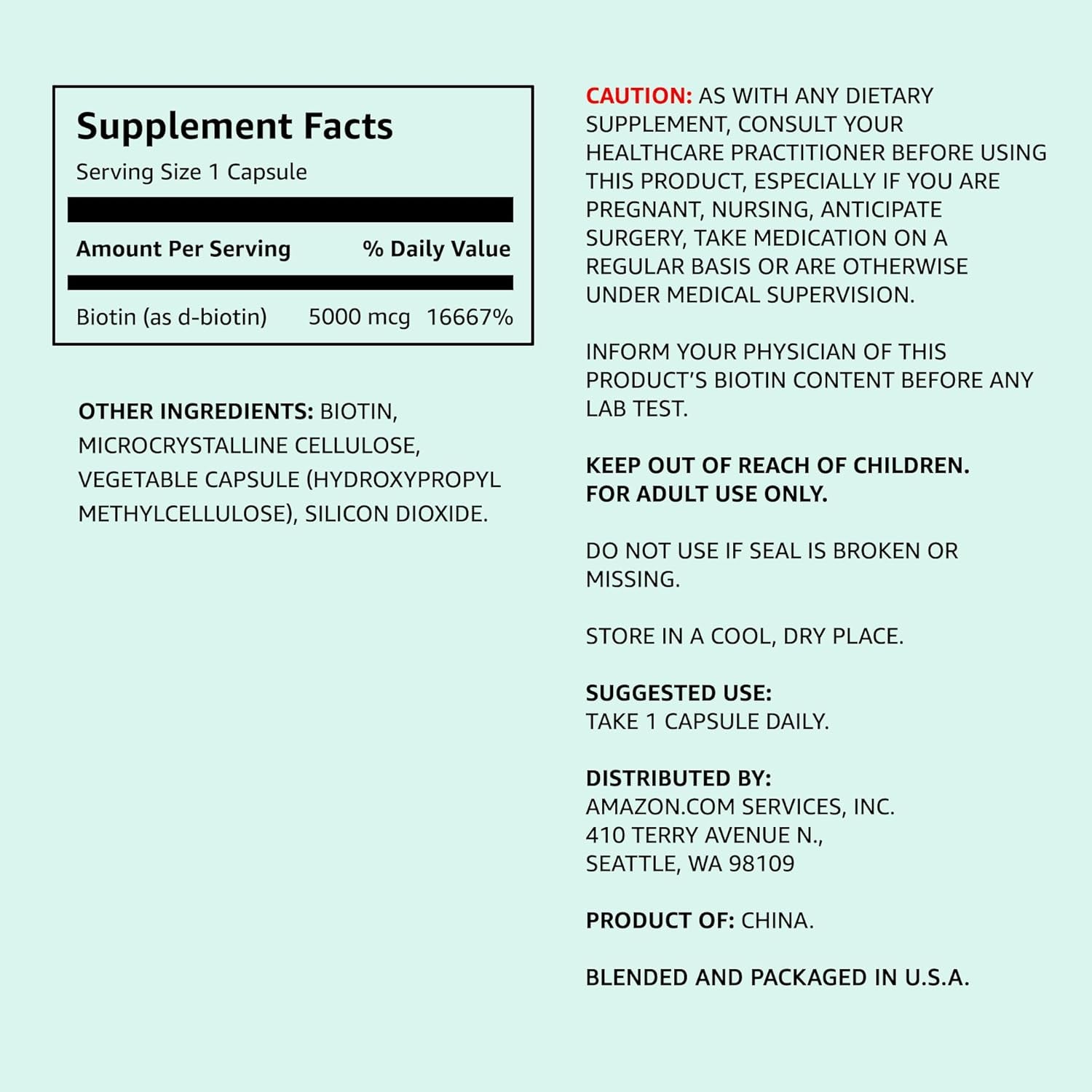 Elements Vegan Biotin 5000 Mcg - Hair, Skin, Nails, 130 Capsules (4 Month Supply) (Packaging May Vary)