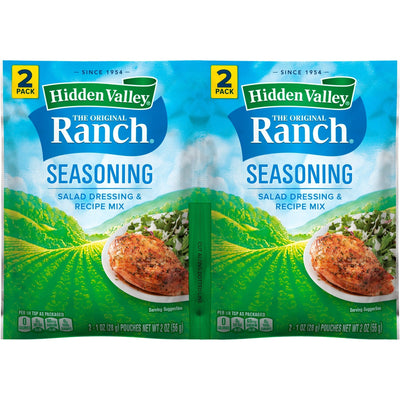2 Pack Hidden Valley Original Ranch Gluten Free Original Ranch Salad Dressing and Seasoning Mix, 1 Oz Packing May Vary 