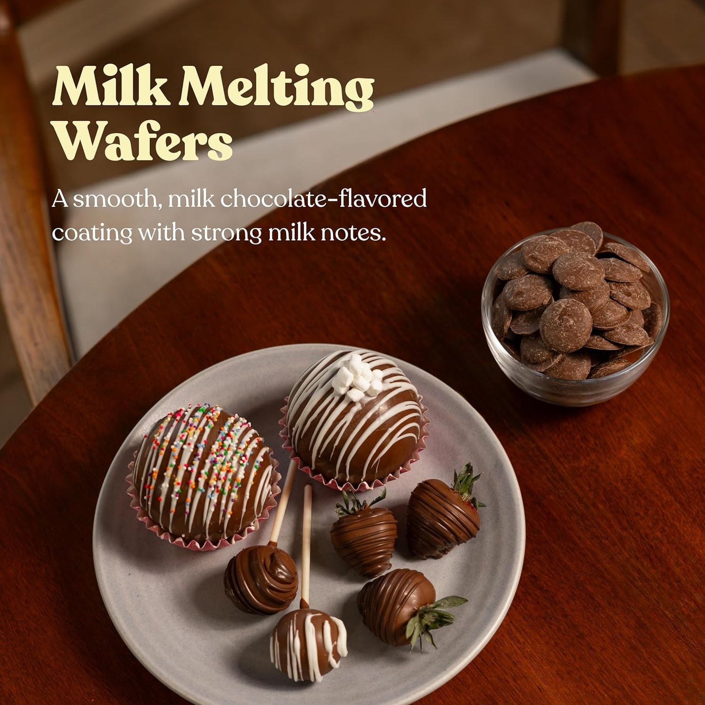 Cambie Melting Chocolate Wafers Melts - 2 Pounds Premium Quality, Case of 8