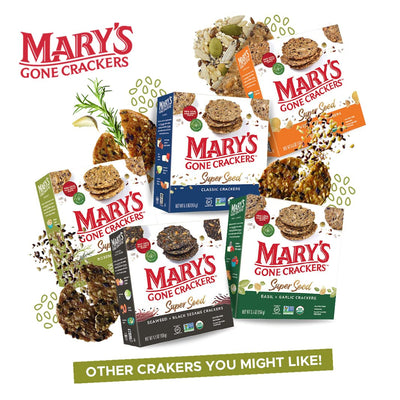 Mary'S Gone Crackers Super Seed Crackers, Organic Plant Based Protein, Gluten Free, Everything, 5.5 Ounce (Pack of 1)