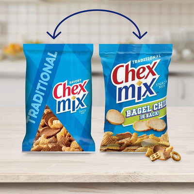 Chex Mix Snack Mix, Traditional, Savory Snack Bag, 8.75 Oz