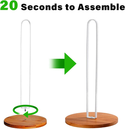 Wood Paper Towel Holder with Non-Slip Wooden Base