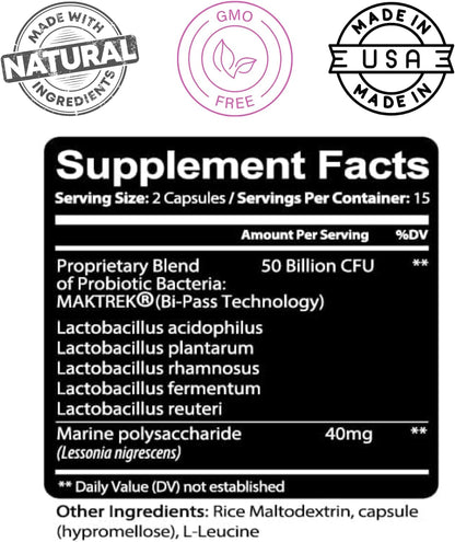 Naturals Probiotic 50 Billion CFU - Probiotics for Women, Probiotics for Men and Adults, Natural - Gut Health & Immune Support Supplement - Provides Digestive Support - 30 Vegetable Capsules