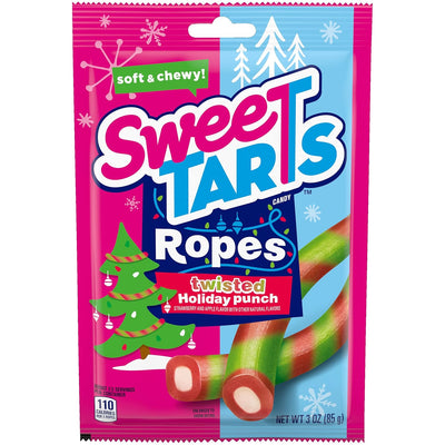 Sweetarts Ropes Twisted Holiday Punch, Soft and Chewy Candy, 3Oz Pack - Holiday Stocking Stuffers & Treats
