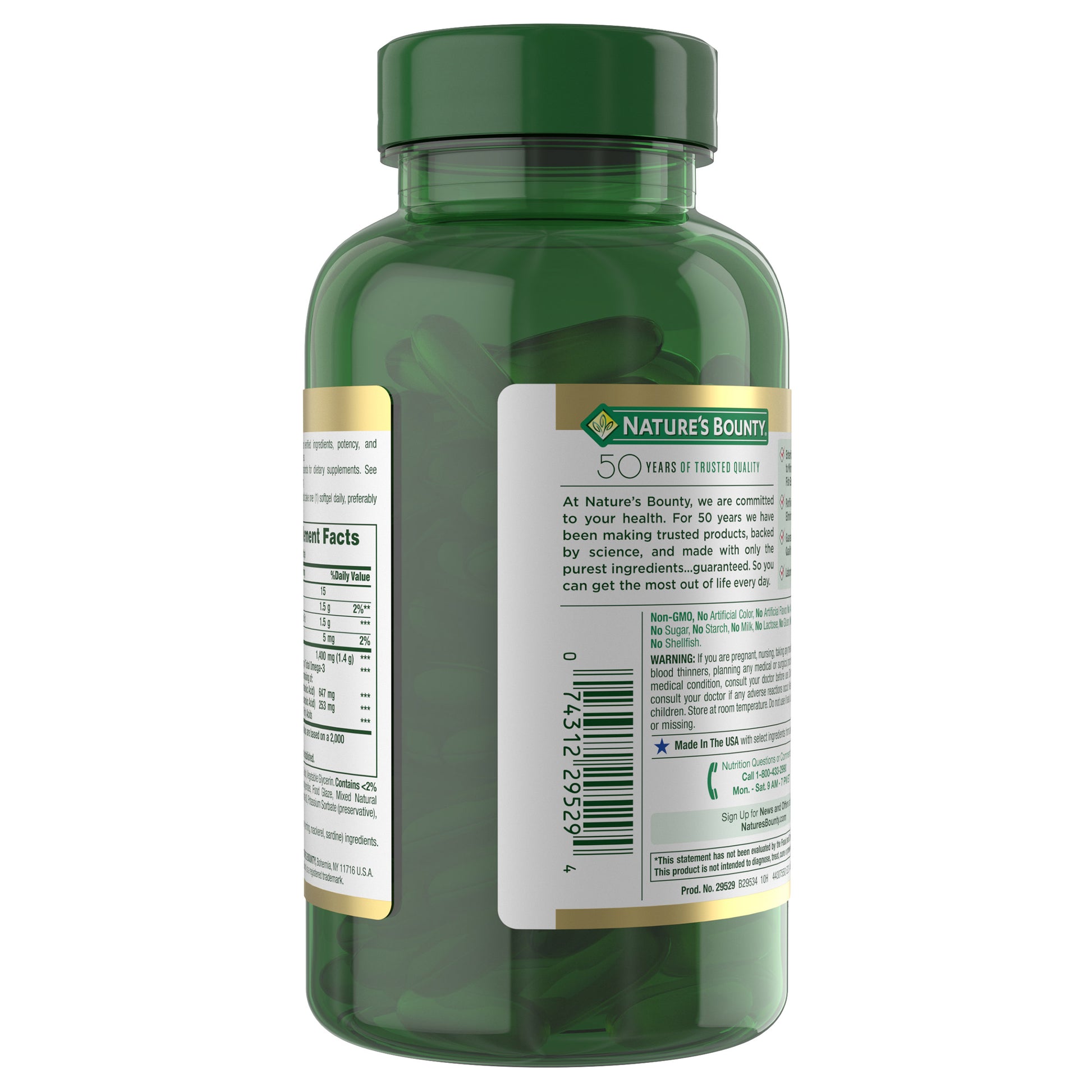Nature'S Bounty Fish Oil 1400 Mg, 130 Coated Softgels