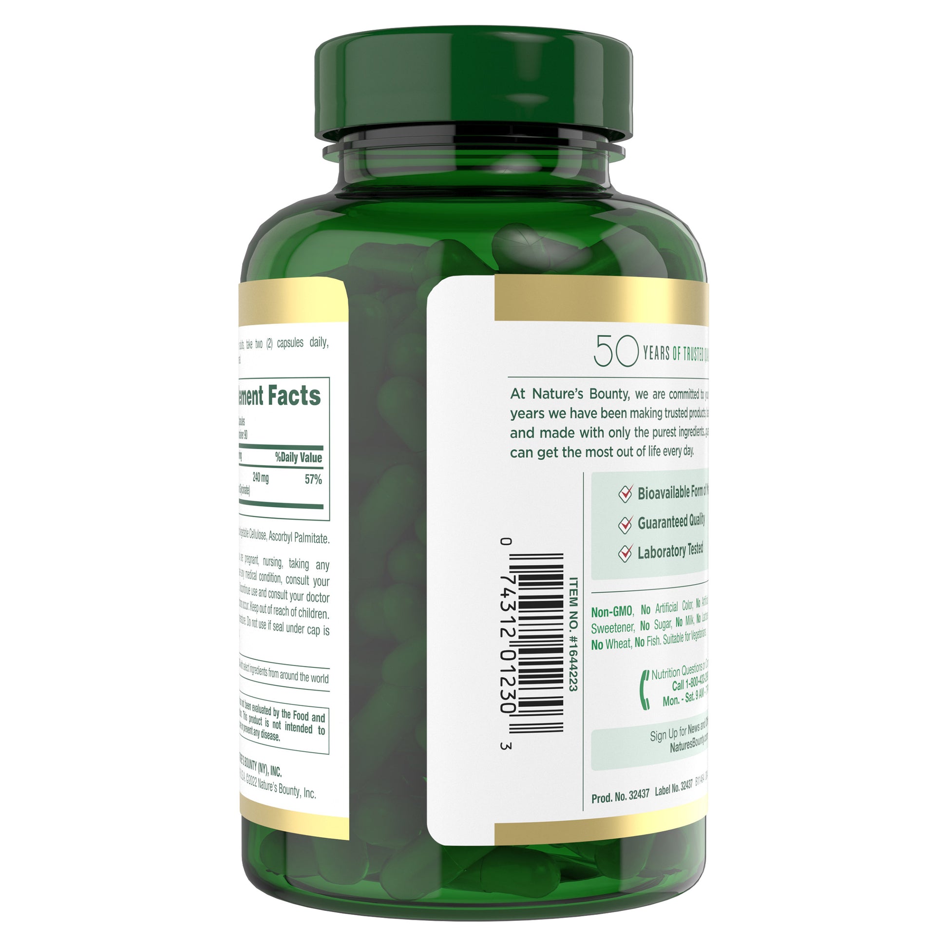 Nature'S Bounty Magnesium Glycinate 240 Mg, 180 Capsules