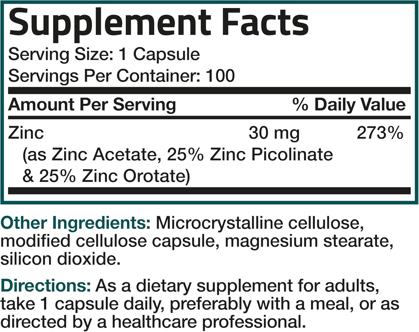 Bronson Zinc Triple Play 30 Mg Triple Coverage Immune Support with Zinc Acetate, Picolinate & Orotate - Immune, Antioxidant & Skin Health Support - 100 Vegetarian Capsules