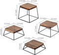 Burnt Wood & Black Metal Food Display Stands, Set of 4 Made in USA