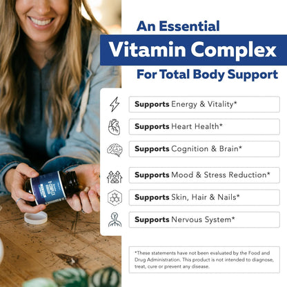 Bioactive Vitamin B Complex - Blood Stream Ready, Methylated B Complex - Featuring Methylfolate, 3 Bioactive Forms of B12, Benfopure® B1 & Pantesin® B5 - 12 B Vitamins in Clinical Doses - 60 Servings