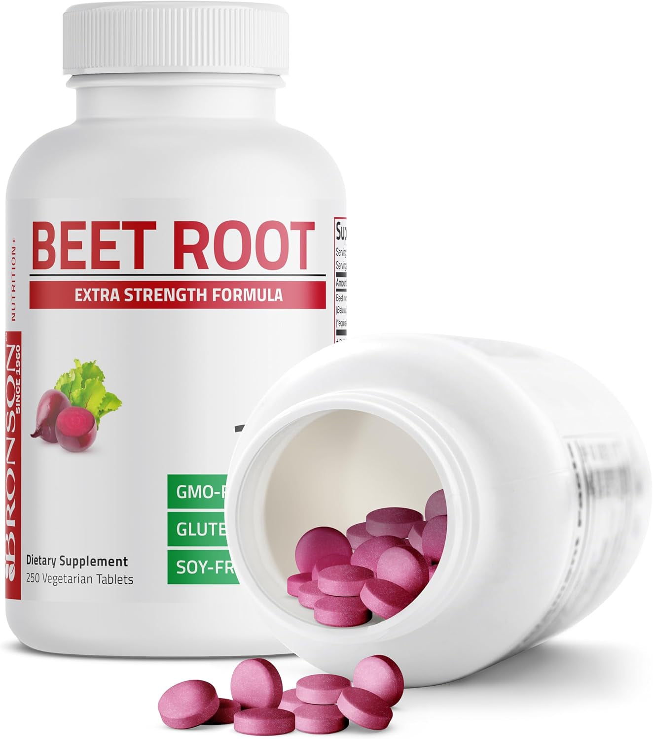 Bronson Beet Root Extra Strength, Non-Gmo, 250 Vegetarian Tablets