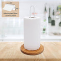 Wood Paper Towel Holder with Non-Slip Wooden Base