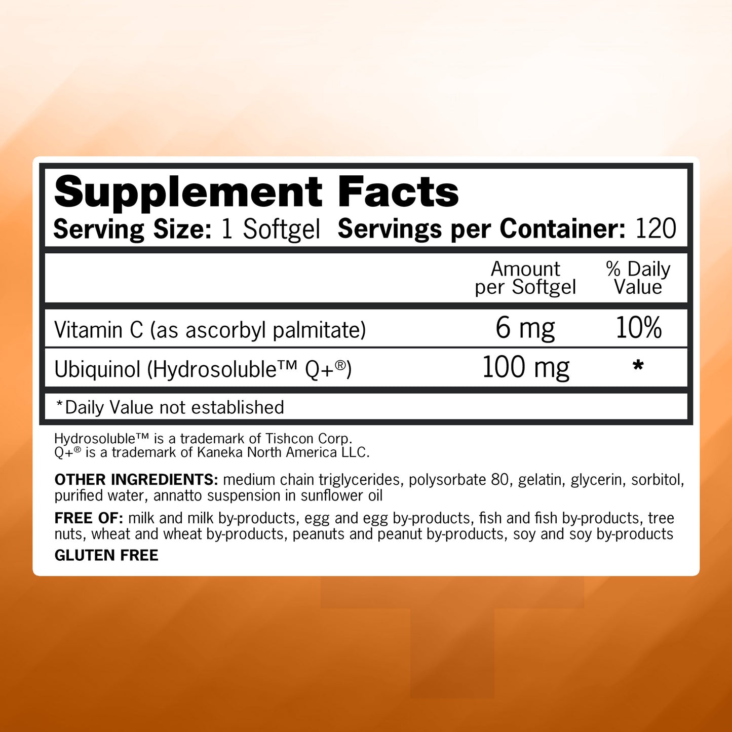 Qunol Mega Coq10 Ubiquinol 100 Mg., 120 Softgels