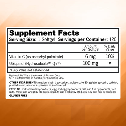Qunol Mega Coq10 Ubiquinol 100 Mg., 120 Softgels