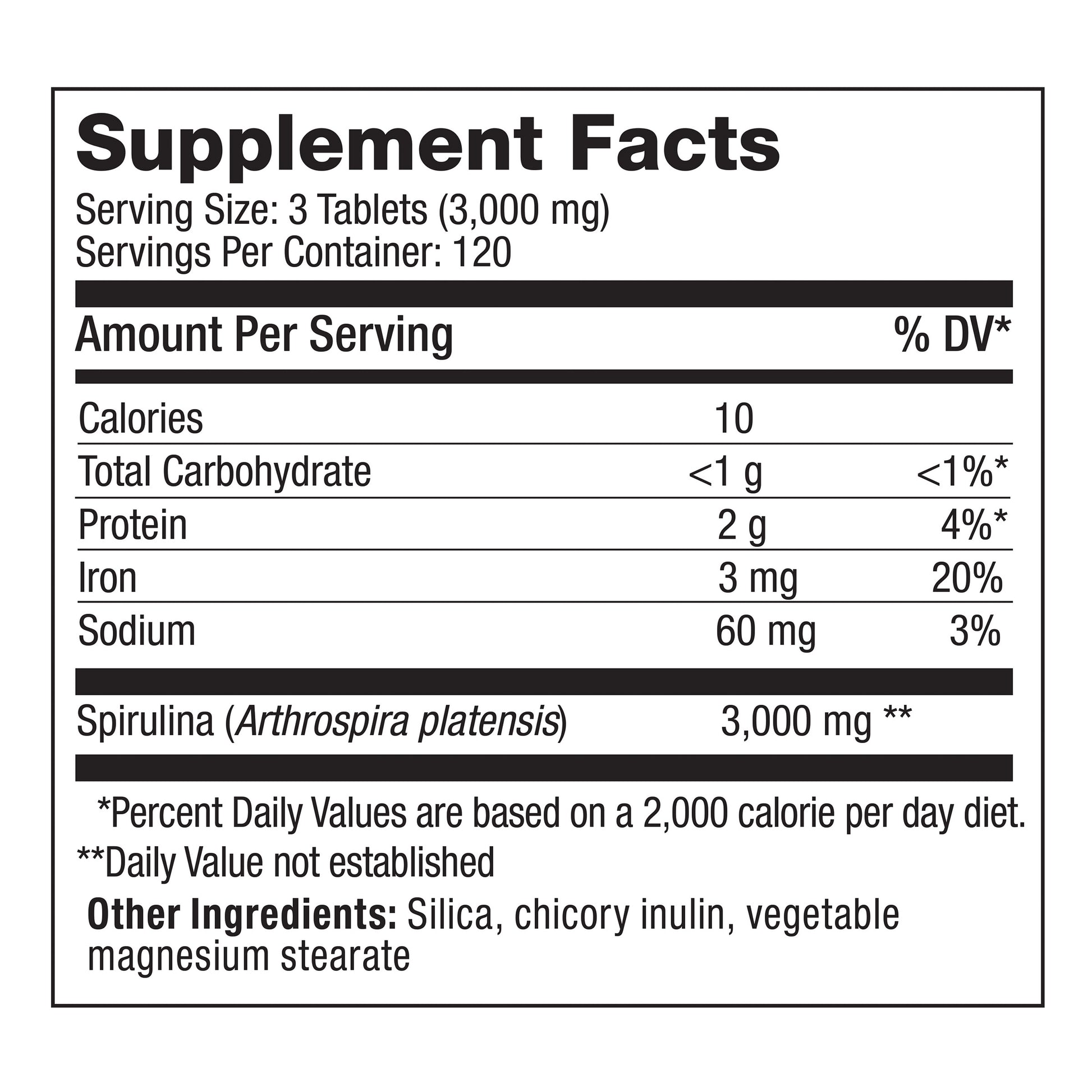 Pure Hawaiian Spirulina 3000 Mg, 360 Tablets